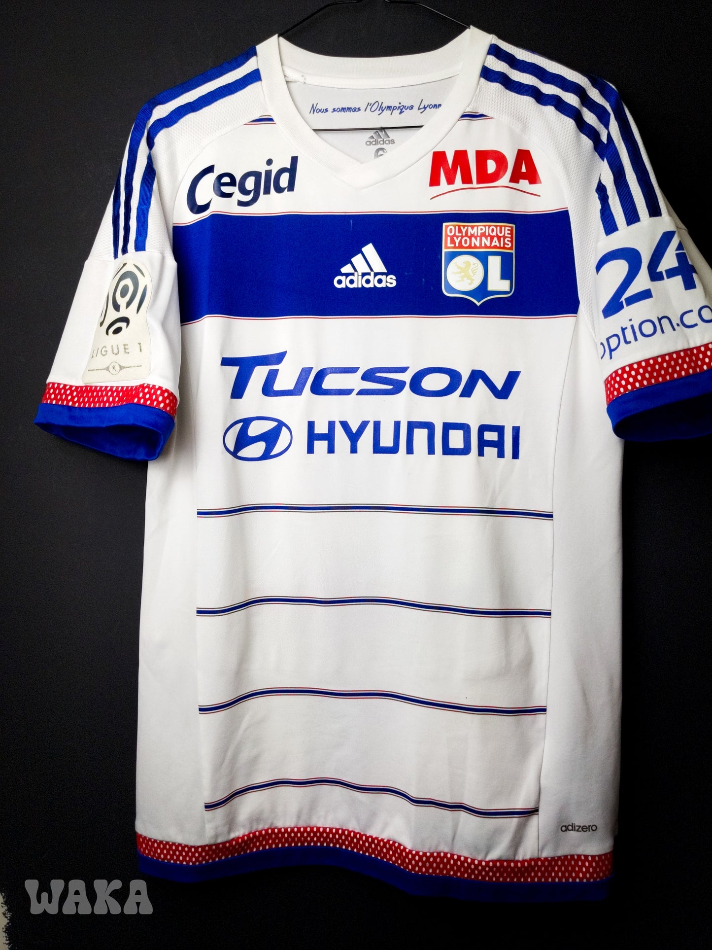 OL Olympique Lyonnais 2015/2016 - Jallet - Home Shirt  - M *Match Worn*
