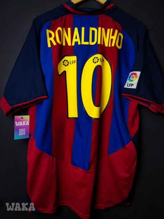 FC Barcelone 2003/2004 - Ronaldinho - Home shirt - XL
