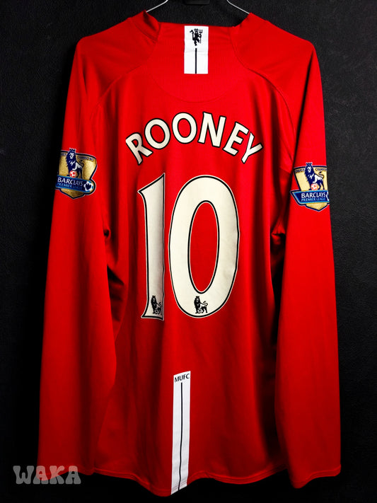 Manchester United 2007/2008/2009 - Rooney - Home Shirt - XXL